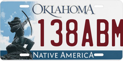 OK license plate 138ABM