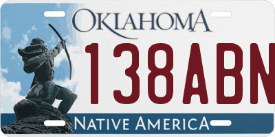 OK license plate 138ABN