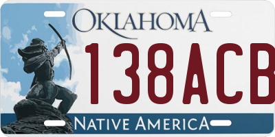 OK license plate 138ACB