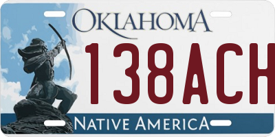 OK license plate 138ACH