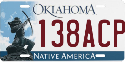 OK license plate 138ACP