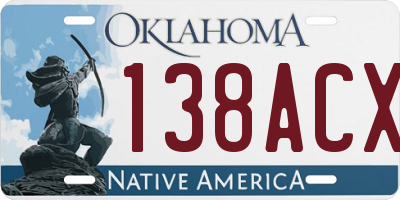 OK license plate 138ACX