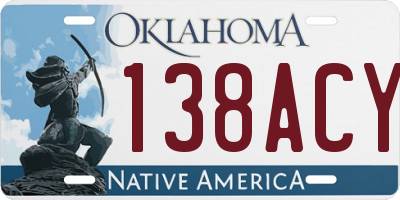 OK license plate 138ACY