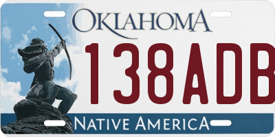 OK license plate 138ADB