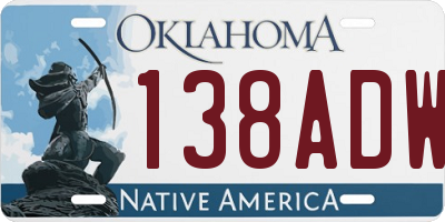 OK license plate 138ADW