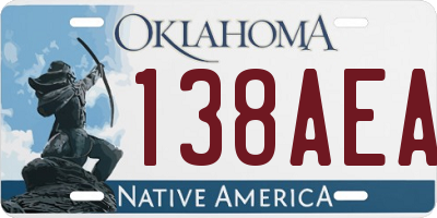 OK license plate 138AEA
