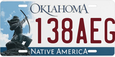 OK license plate 138AEG