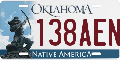 OK license plate 138AEN