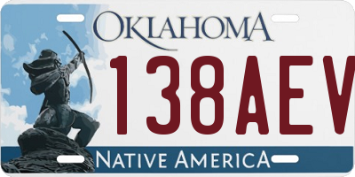 OK license plate 138AEV