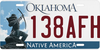 OK license plate 138AFH