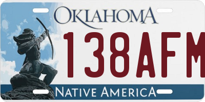OK license plate 138AFM