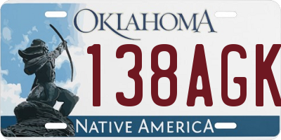OK license plate 138AGK