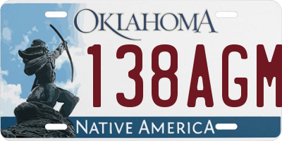 OK license plate 138AGM
