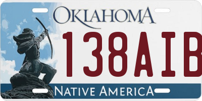 OK license plate 138AIB