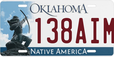 OK license plate 138AIM