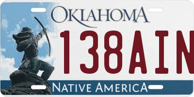 OK license plate 138AIN