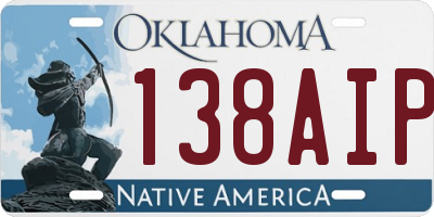 OK license plate 138AIP