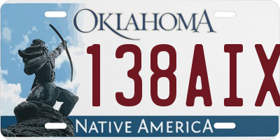 OK license plate 138AIX