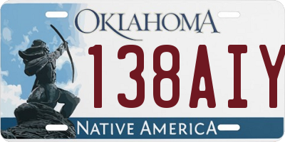 OK license plate 138AIY