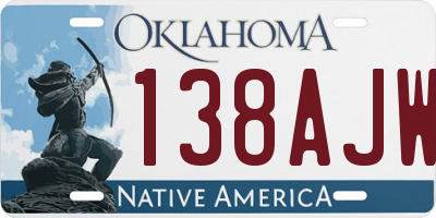 OK license plate 138AJW