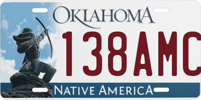 OK license plate 138AMC