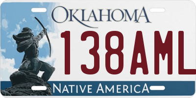 OK license plate 138AML