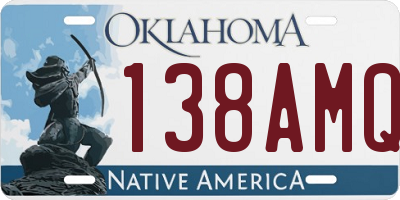 OK license plate 138AMQ