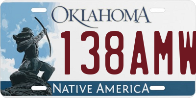 OK license plate 138AMW