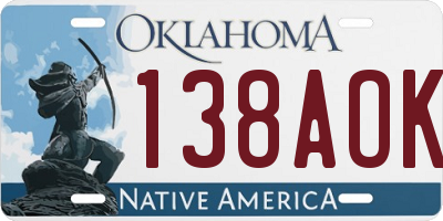 OK license plate 138AOK