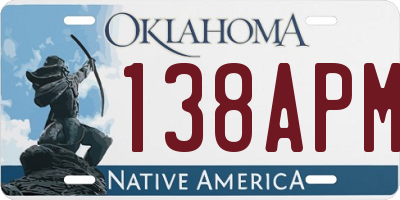 OK license plate 138APM