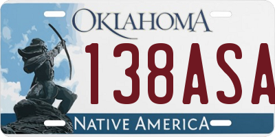 OK license plate 138ASA