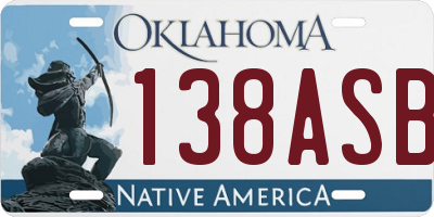 OK license plate 138ASB