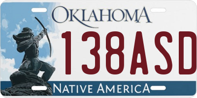 OK license plate 138ASD