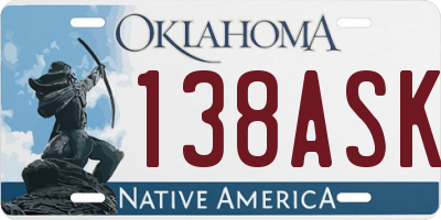 OK license plate 138ASK