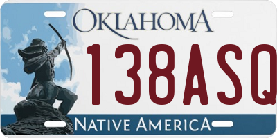 OK license plate 138ASQ