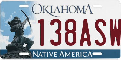 OK license plate 138ASW