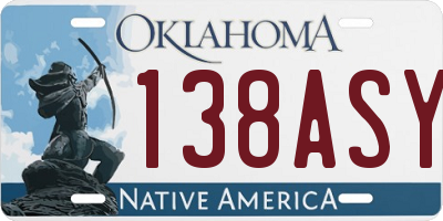 OK license plate 138ASY