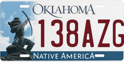 OK license plate 138AZG