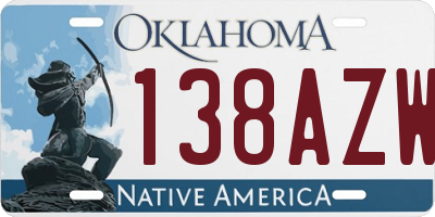 OK license plate 138AZW