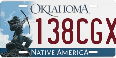 OK license plate 138CGX