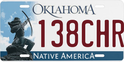 OK license plate 138CHR