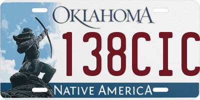 OK license plate 138CIC