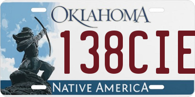 OK license plate 138CIE