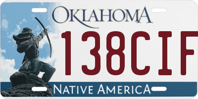 OK license plate 138CIF