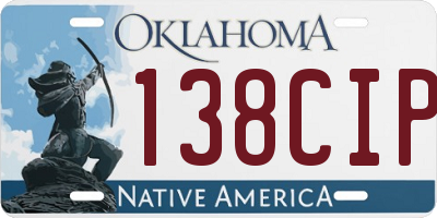 OK license plate 138CIP