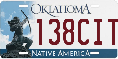 OK license plate 138CIT