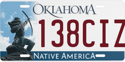 OK license plate 138CIZ