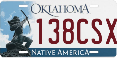 OK license plate 138CSX