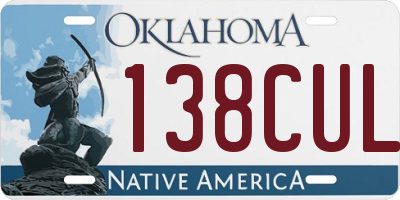 OK license plate 138CUL