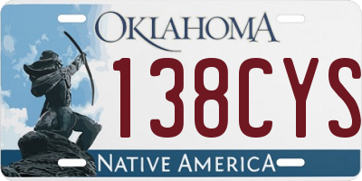 OK license plate 138CYS